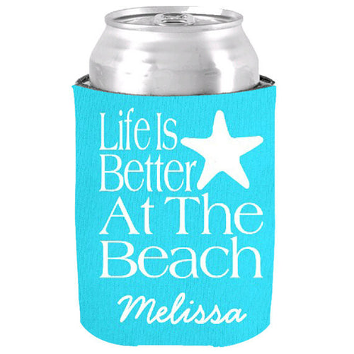 Life Is Better At The Beach Neoprene Can Cooler